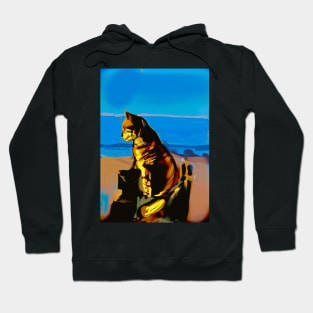 Cat at the beach Hoodie